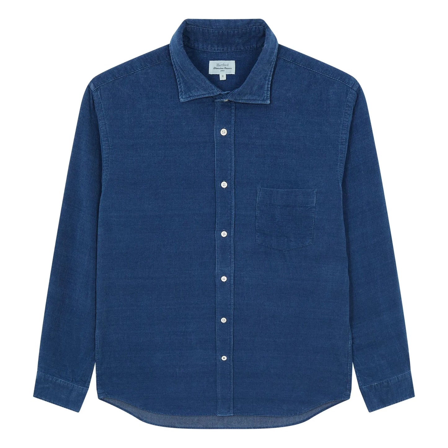 chemise Paul velour Hartford light indigo