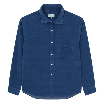 chemise Paul velour Hartford light indigo