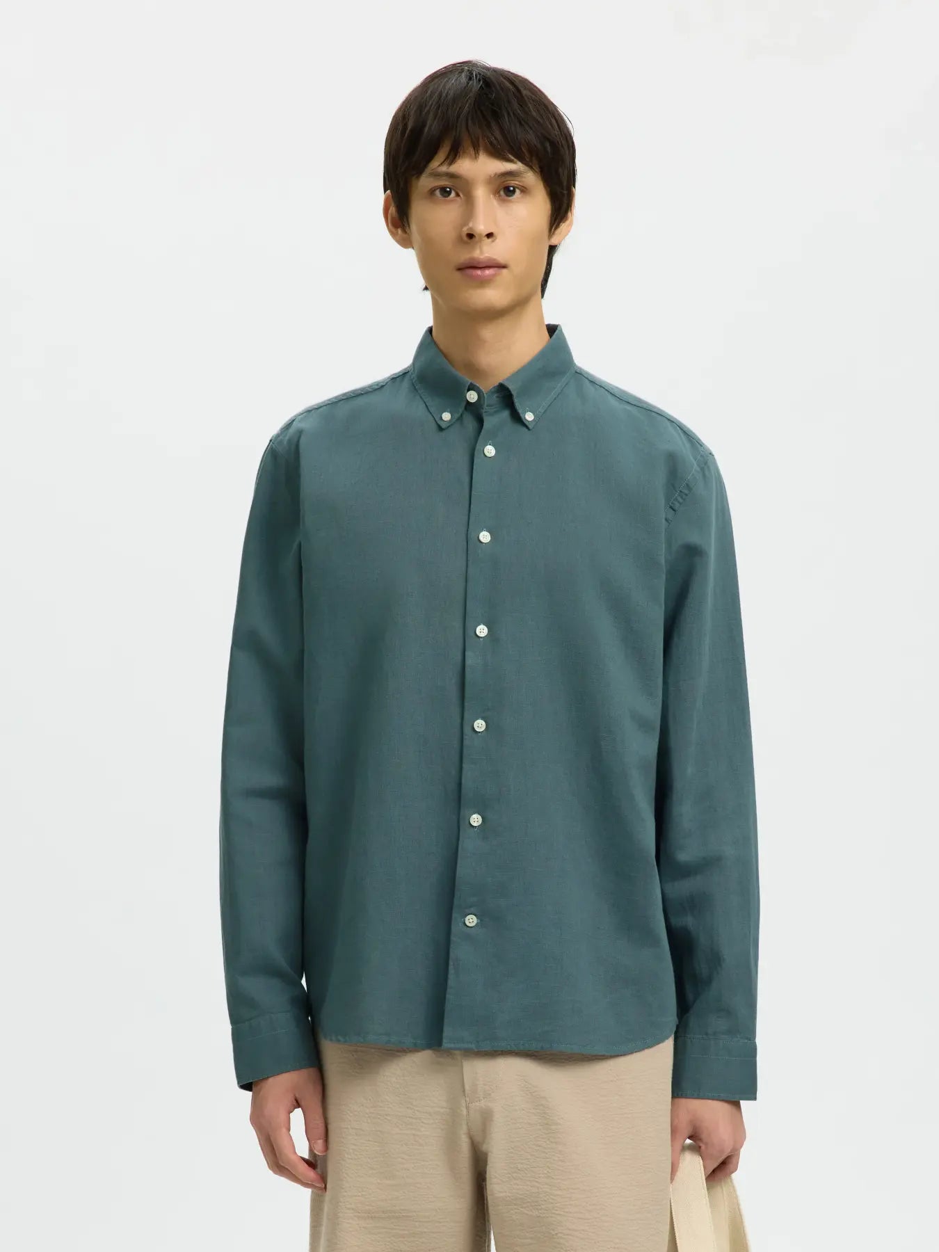 Chemise Clay lin/coton Selected