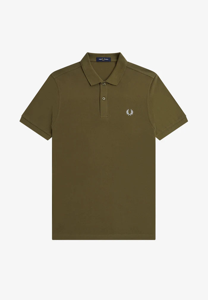 Polo manches courtes brodé coton piqué Fred Perry kaki