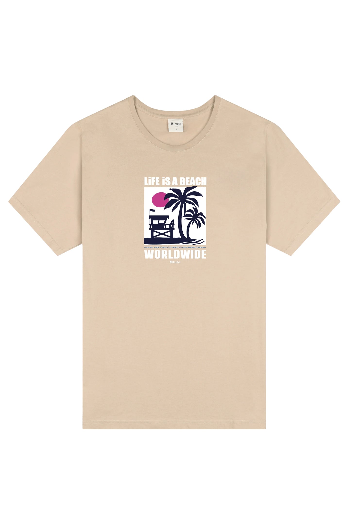 Tee shirt World Wide  KULTE Beige