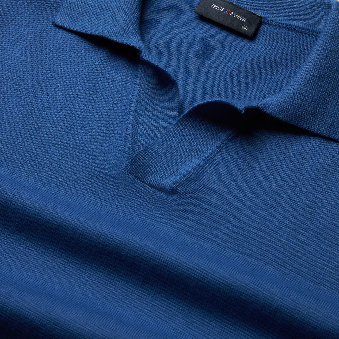 Polo Maille Sports d'époque bleu