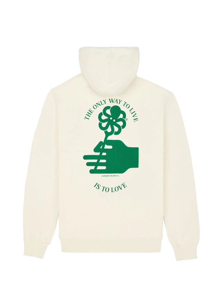 Hoodie Classic Flower Love Josen Island Blanc
