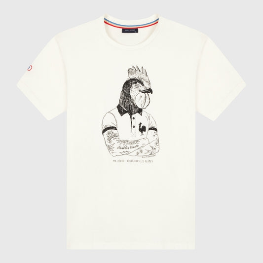 Tee Shirt Rooster Sports d'époque blanc